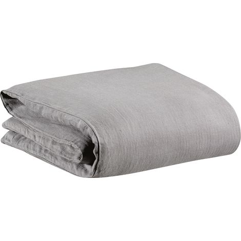 VIVARAISE - Housse de couette Zeff en lin 100% - Couleur Orage - Taille 240 x 220 cm (1/4)