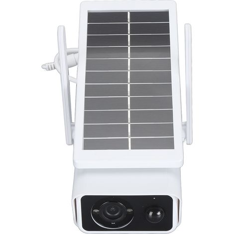 Caméra de sécurité solaire professionnelle 4MP avec détection de mouvement PIR, étanche IP66, audio bidirectionnel, sans fil WiFi, pour la sécurité extérieure de votre maison. (1/5)
