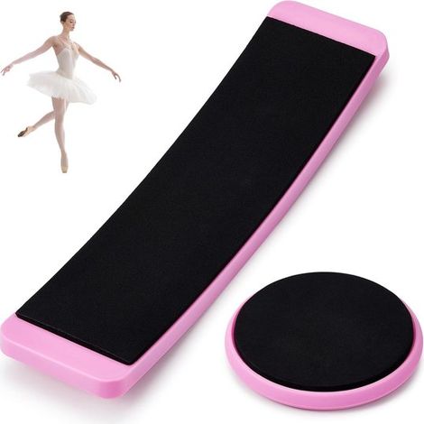 Juego de tabla giratoria - 2 piezas - Portátil - Mejora el equilibrio - Equipo de entrenamiento giratorio - Adecuado para patinaje artístico, ballet, patinaje sobre hielo, gimnasia y porrismo - Rosa (1/5)