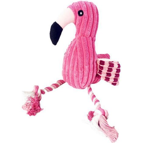 Flamingoförmiges, kaubares Plüschtier für Haustiere: bissfest, quietschend, interaktiv, angstlösend, Zahnungshilfe für Hunde und Katzen (1/5)