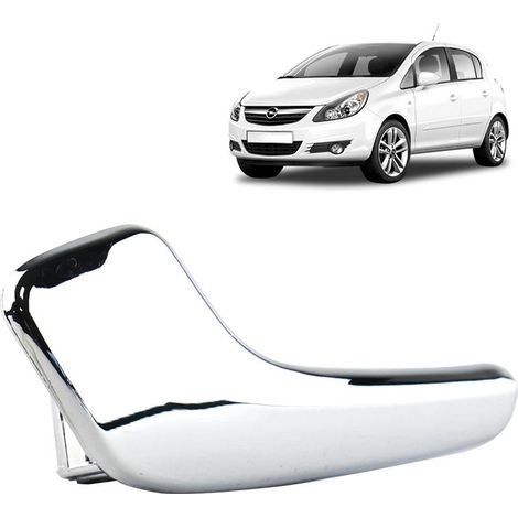 Poignée de porte intérieure compatible avec Opel Corsa D (2006-2014) avant ou arrière gauche (côté conducteur) (chrome) 136044, 13297813 (1/5)