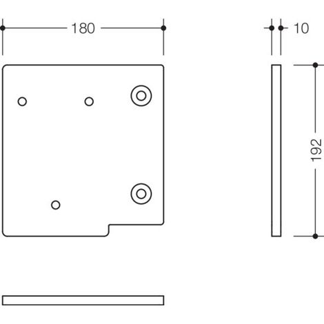 HEWI S50.02.00035 Plaque de montage S50 pour (1/2)