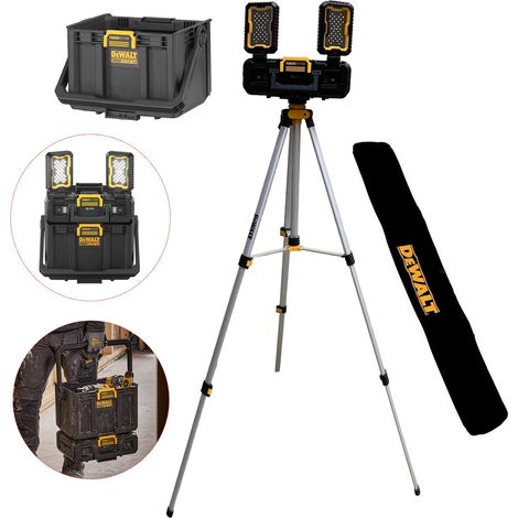 Dewalt DWST08061-1 Toughsystem 2 Half Width LED Task Light Tote + DE0881 Tripod