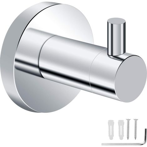Ganchos de baño Gancho de pared de baño de acero inoxidable Gancho de toalla montado en la pared Toallero montado en la pared Impermeable y resistente al óxido para cocina, sala de estar y oficina (1/5)