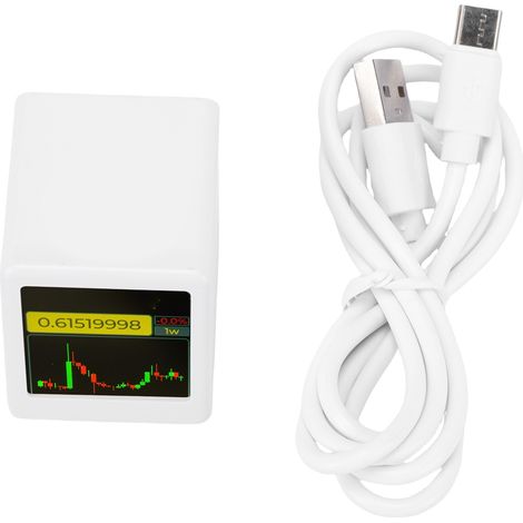 Afficheur Prix Crypto Bitcoin WiFi Compact Horloge Météo GIF Animés Bureau Veilleuse Blanc ABS 45x35x40mm Type C (1/5)