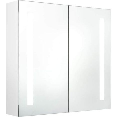 LED-Spiegelschrank fürs Bad Glänzend Weiß 62x14x60 cm vidaXL (1/5)