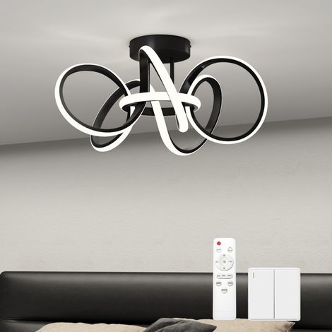 doporro Deckenlampe LED, Deckenleuchte dimmbar mit Fernbedienung, Modern Schlicht Lampe 65W 3000K/4200K/6400K 3740LM, für Wohnzimmer, Schlafzimmer, Arbeitszimmer, Flur, Schwarz Alivetata 25035 (1/5)