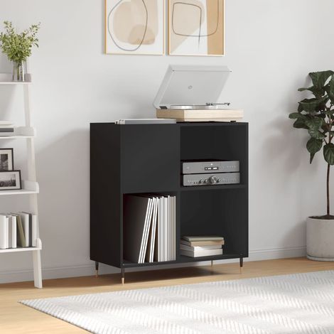 Plattenschrank Schwarz 84,5x38x89 cm Holzwerkstoff (1/5)