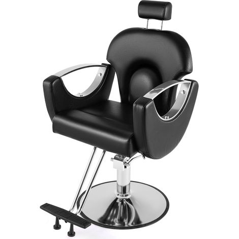 Reclining Salon Chair Barber Chair Heavy Duty Hydraulic, 360 Degrees Rotation, PU Leather, Adjustable Height, for Salon Barbershop Home