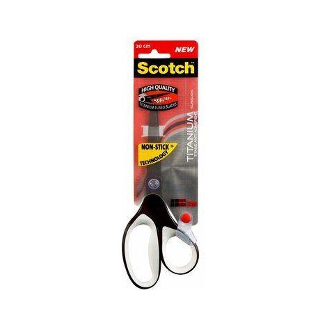 Scotch 1468TMX ciseaux à bouts ronds Universel Découpe droite Noir, Acier inoxydable, Blanc