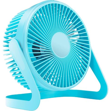 JSSEVN-Mini Ventilateur de Bureau USB, Ventilateur de Table Portable, 5 Pales et Moteur Silencieux pour la Maison, le Bureau, la Voiture (Bleu) (1/5)