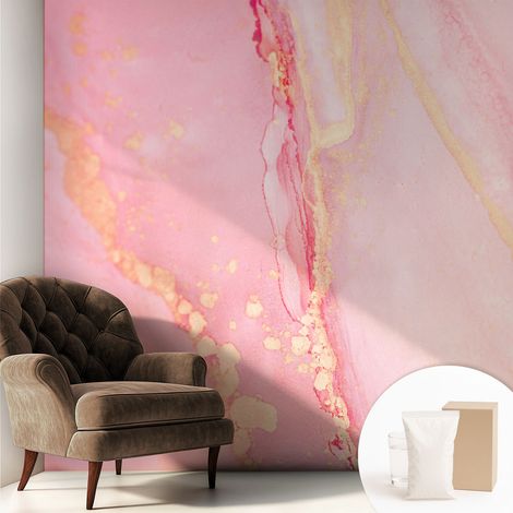 Papier peint intissé mural installation rapide du papier peint durable et résistante - Colle incluse gratuite Abstraction pastel 250x250 cm (1/5)