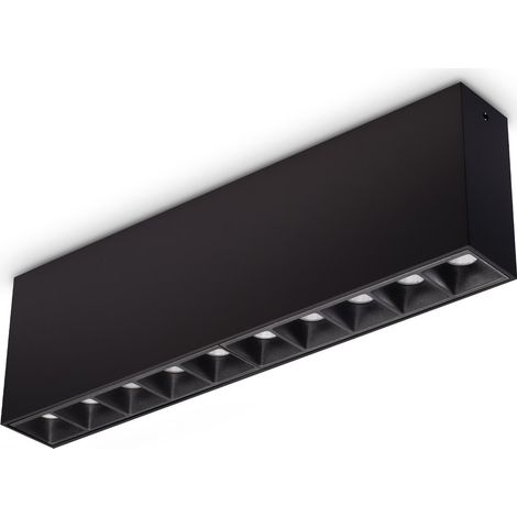 Ideal Lux Plafoniera moderna Lika 1 luce LED integrato nero alluminio vetro