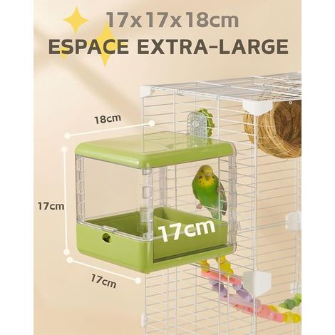 Bird Bath Cage Hanging Bowl Bird Cage Accessories Small Medium Birds Parrots Lovebirds Finches Budgies Green (1/4)