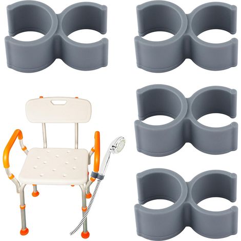 Shower Head Holder for Bath Chair Shower Head Holder Shower Head Holder for Elderly and Disabled Persons (4 Pack) (Grey) (1/5)