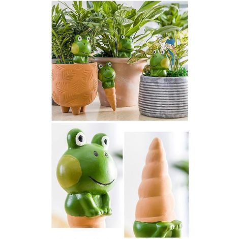 Lot de 4 arroseurs en forme de grenouille pour plantes, fleurs et jardinage d'intérieur. (1/4)