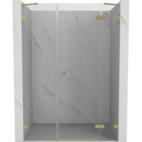 Mexen Lunar porte de douche pivotante droite 120 cm, transparent, or brossé - 834S-120-050-55-00-P (1/5)