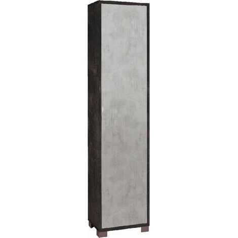 Colonna 1 Anta 43L x 29P x h190 – Finitura Nero Opaco e Cemento – Sarmog
