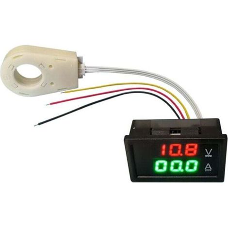 Amperometro Hall Voltmetro CC 0-300V 200A Monitor Batteria LED Misuratore Tensione Corrente 12V 24V 48V Car-Crezuo
