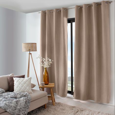Rideau occultant thermique 135x240cm – Velours tramé haut de gamme – Doublure polaire épaisse pour isolation optimale – Enjoy Home (1/5)