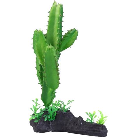 Plante Aquarium Artificielle Cactus Réaliste Décoration Durable Sécuritaire pour Terrarium et Aquarium-AUTRES (1/5)