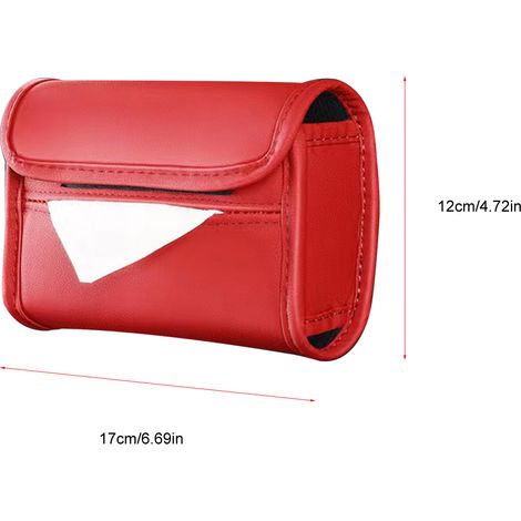 Porte-mouchoirs pour accoudoir, en cuir PU résistant à l'usure, pour siège arrière, rouge. (1/5)