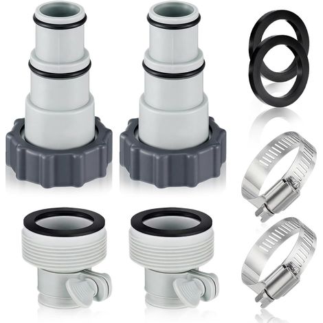 Adaptateur Tuyau Piscine, 8 Pièce Adaptateur de Tuyau de Piscine A et B, Raccordement Piscines avec Filetage Interne,Adaptateurs Tuyaus Piscines pour Pompe,Raccord pour Tuyaus Piscine Ø 32 et 38 mm (1/5)