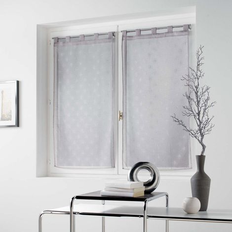 Paire de Voilages "Damina" 60x160cm Gris (1/2)