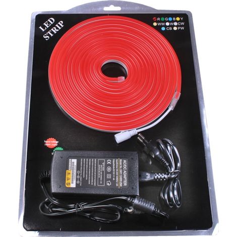 Jandei - Kit Neon led flexible 12V ROJO con transformador Kit Neon led flexible 12V