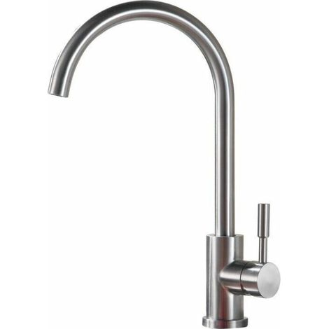Robinet de cuisine, robinet d'évier universel chaud et froid en acier inoxydable, à l'exclusion du tuyau d'arrivée d'eau (1/5)