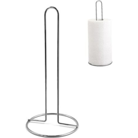 Porte Essuie-Tout Gris 32 cm – Support Rouleau Cuisine en Métal 12×12×32 cm (1/5)