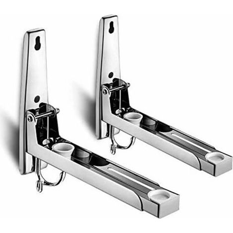 MINKUROW 304 Soporte De Microondas De Acero Inoxidable Con Brazos Telescópicos Y Ganchos Soporte De Pared Universal Para Horno De Microondas Horno De Parrilla De Hasta 40 Kg Soporte De Pared Con Acces (1/5)