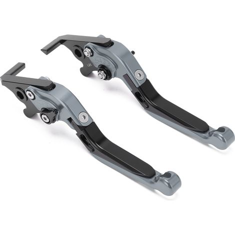 2 Leviers de Frein Moto Gauche Droite, Accessoires de Remplacement pour YAMAHA NMAX 155 2015-2021, Pièces Motocross Pit Dirt, Gris, Kit de 2 (1/5)
