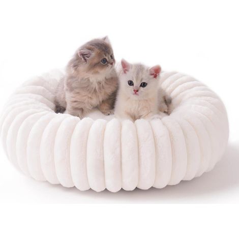 Panier d'intérieur rond lavable pour chat, doux et confortable, 50 cm (1/5)