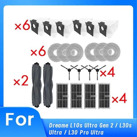 Filtre pour aspirateur brosse pour aspirateur Filtre de brosse pour aspirateur filtre de 22 L10s Ultra Gen 2 / L30s Ultra / L30 Pro Ultra Robot Aspirateur Main Side Brosse Serpillière Filtre Du (1/5)