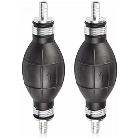 2PCS Pompe à Main Essence en Caoutchouc 8mm - Poire d'Amorçage Carburant pour Voitures, Motos et Bateaux (Noir) - Pompe Manuelle de Transfert (1/4)