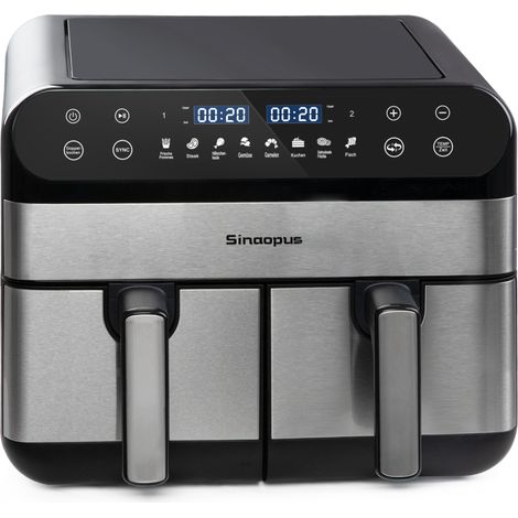 Freidora de aire XXL 10 L de doble cámara Dual Zone con pantalla LED táctil y 8 funciones (1/5)