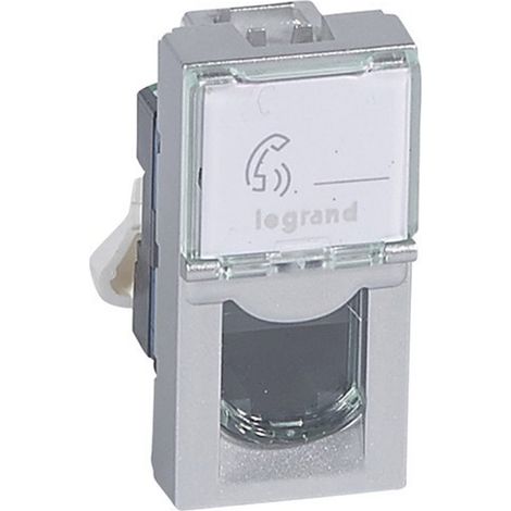 Toma RJ45 categoría 6 UTP 1 módulo aluminio