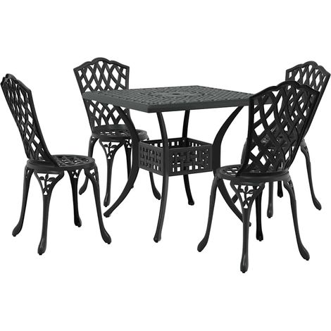 Maison Exclusive - Set di Tavolo da Giardino 5 pcs Nero Alluminio pressofuso