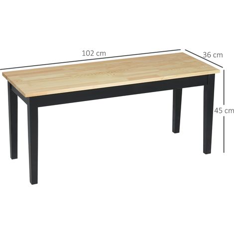 Moderne Sitzbank für 2 Personen, Holzbank, Massivholz, lackiert, Natur+ Schwarz (1/5)