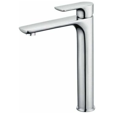 Mitigeur Lavabo Design à Bec Haut Grand Robinet Salle de Bain Chromé avec Mousseur Démontable Robinet de Lavabo en Laition Robinet haut salle bain - (1/4)