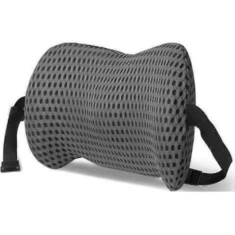 Oreiller de soutien lombaire avec sangles réglables pour soulager les douleurs du bas du dos. Oreiller de soutien lombaire en mousse à mémoire de forme pour voiture, lit ou chaise de bureau. (1/5)
