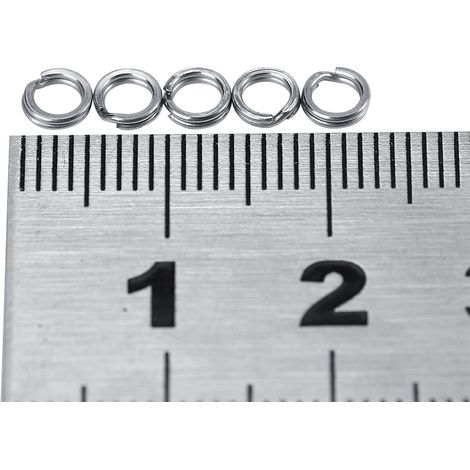 50 pièces anneaux doubles en acier inoxydable pour leurres de pêche, connecteur 4 (1/2)