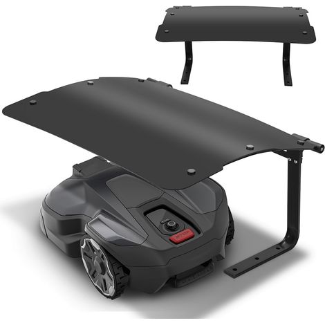 Randaco Garage de tondeuse Toit rabattable  Cadre en acier Garage pour tondeuse Protection extérieure 73x57x40cm Toit noir (1/4)