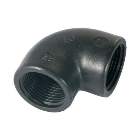 Gomito a 90° in pp nero  3/4 BUCCHI