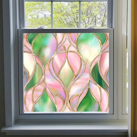 Lámina para ventanas - Lámina de privacidad - Crea privacidad - Adhesión estática - 50x50 cm - Arcoíris (1/5)