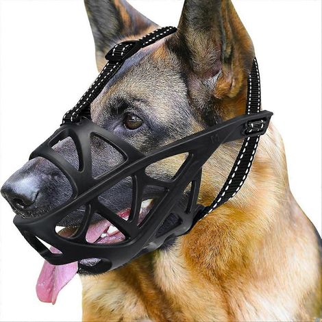 Muselière pour chien, muselière panier pour mordre, mâcher et fouiller, couvre-bouche sans cruauté pour cage M (1/5)