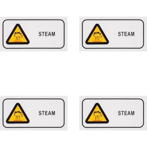 Lot de 4 panneaux d'avertissement de vapeur, étiquettes thermiques, étiquettes de sauce piquante, mini panneau d'avertissement en fer à repasser industriel, panneau d'avertissement « Dont (1/5)
