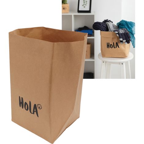 Poche Paper Bag Kraft Lavable Grande Capacité Sac Rangement Kitchen Extra Large Design HOLA Élément Déco (1/5)