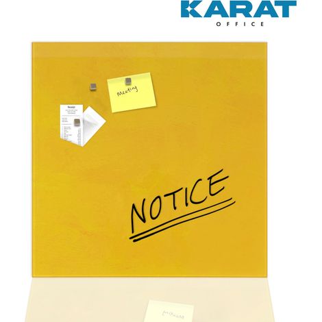 Design-Glas-Memoboard Print Gelb 48 x 48 cm